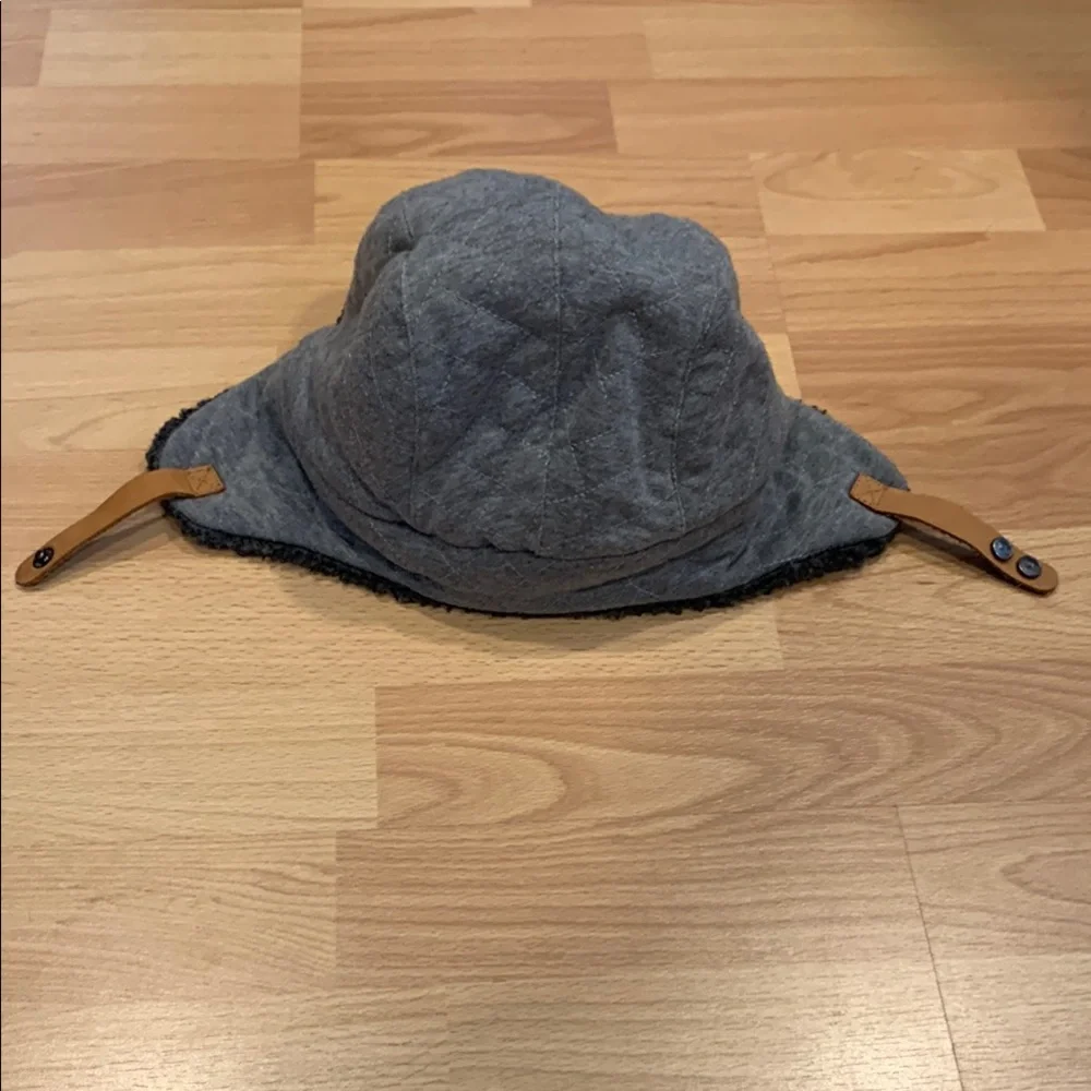 Jacadi Gray Trapper Hat with Black Sherpa Lining